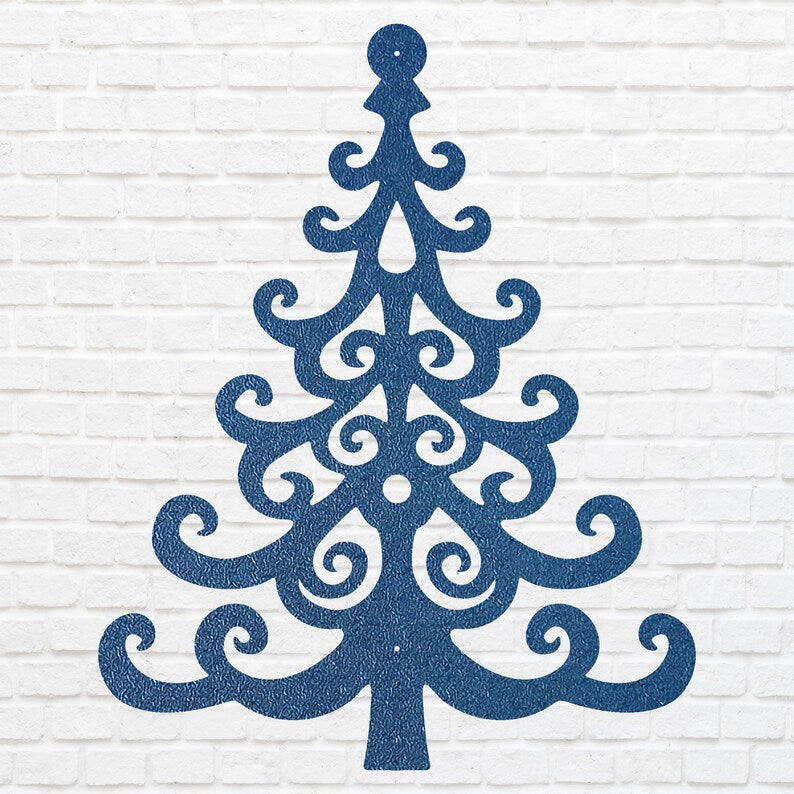 Metal Christmas Tree Art, Holiday Wall Art, Christmas Tree Decor, Metal Wall Hanging, Christmas Wall Decor, Laser Cut Metal Sign