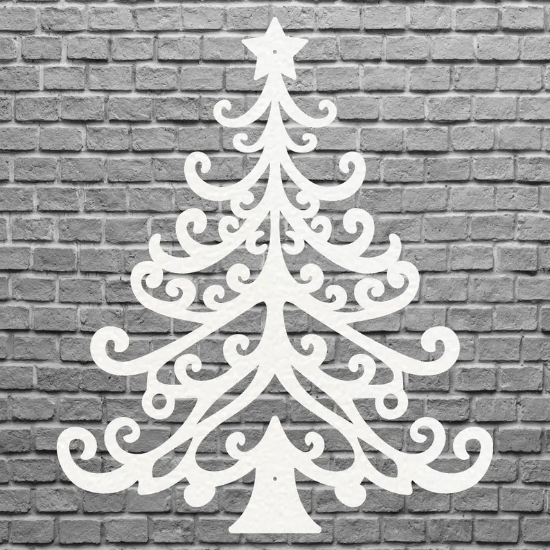 Christmas Tree Metal Wall Decor, Holiday Wall Art, Christmas Tree Wall Art, Metal Wall Hanging, Xmas Wall Decor, Laser Cut Metal Sign