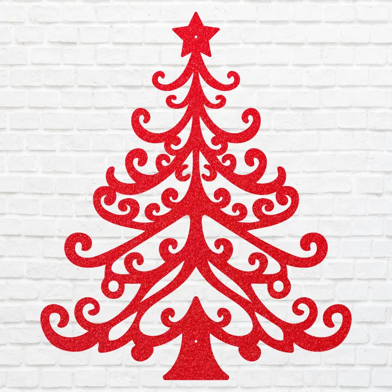 Christmas Tree Metal Wall Decor, Holiday Wall Art, Christmas Tree Wall Art, Metal Wall Hanging, Xmas Wall Decor, Laser Cut Metal Sign