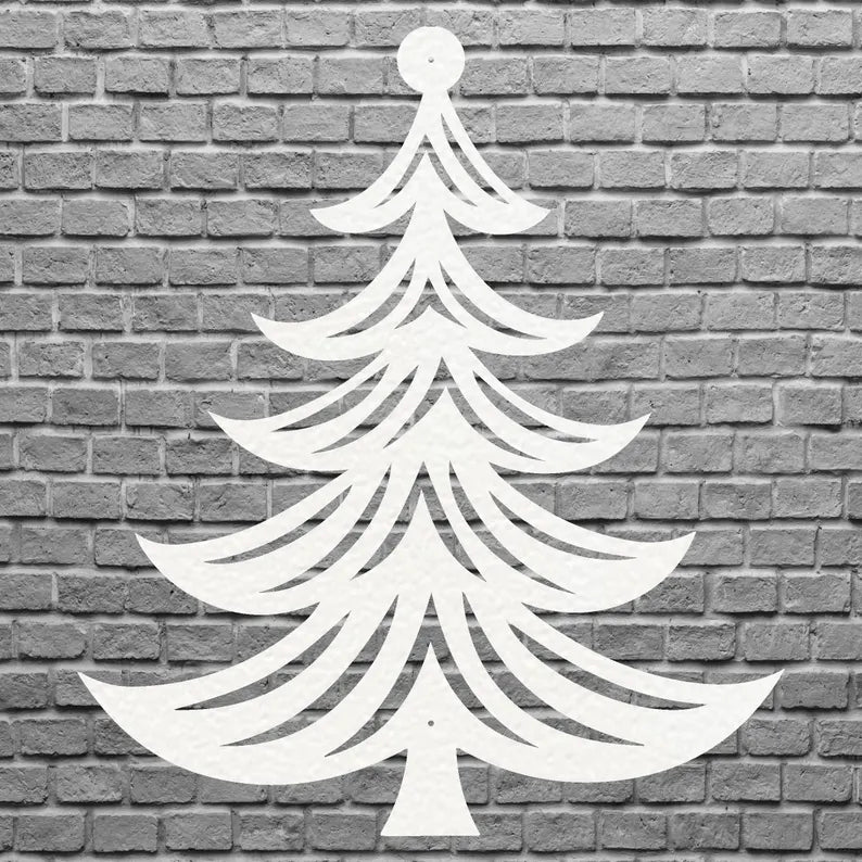 Christmas Tree Wall Art, Metal Artwork, Holiday Metal Wall Art, Xmas Wall Decor, Laser Cut Metal Sign, Wall Decoration