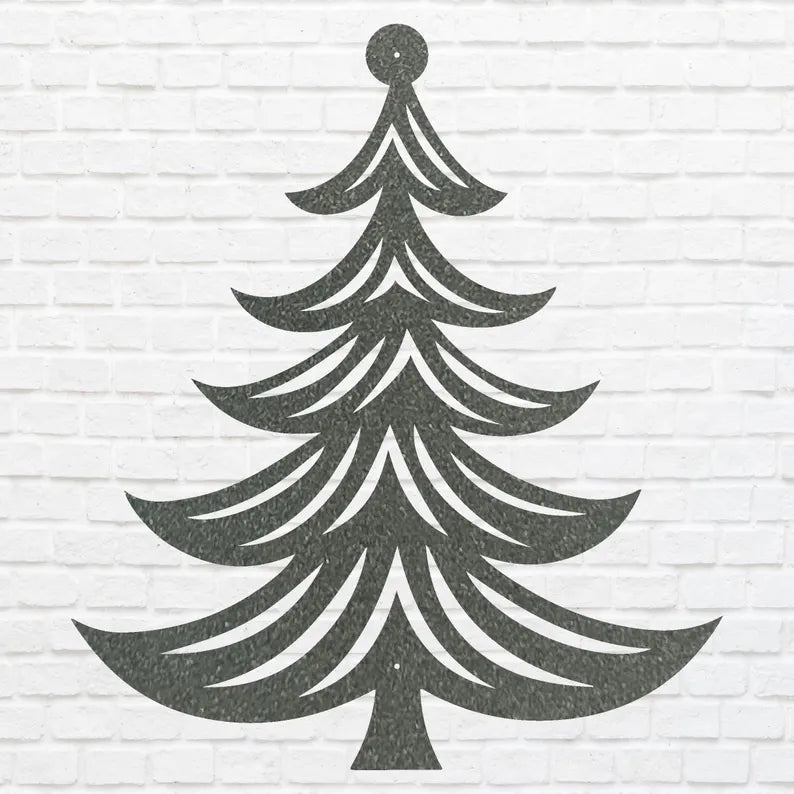 Christmas Tree Wall Art, Metal Artwork, Holiday Metal Wall Art, Xmas Wall Decor, Laser Cut Metal Sign, Wall Decoration