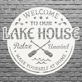 Welcome To Lake House Metal Wall Art, Laser Cut Metal Address Sign, Lake Front Home Sign, Metal Coastal Decor, Beach Wall Art