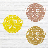 Welcome To Lake House Metal Wall Art, Laser Cut Metal Address Sign, Lake Front Home Sign, Metal Coastal Decor, Beach Wall Art
