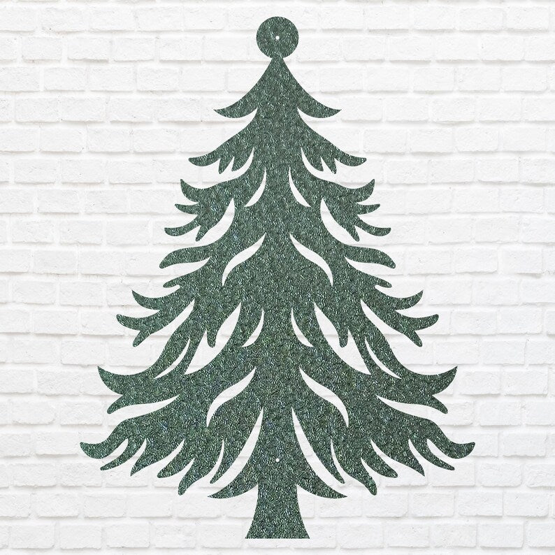 Christmas Metal Tree Wall Art, Holiday Wall Art, Christmas Tree Metal Artwork, Xmas Wall Decor, Laser Cut Metal Sign, Above Bed Art