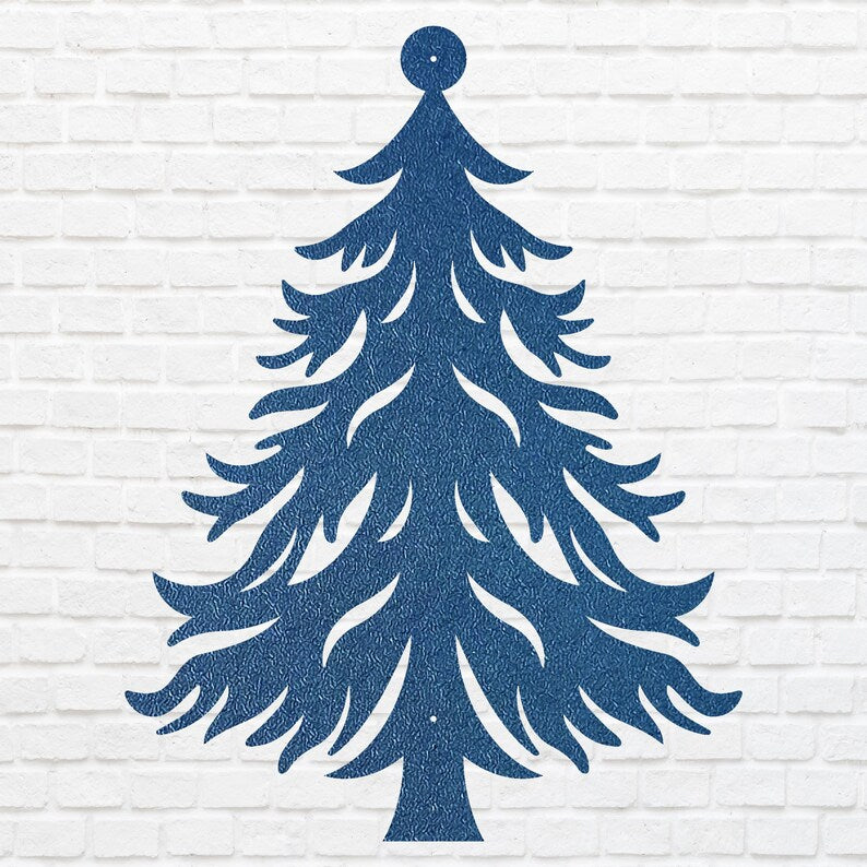 Christmas Metal Tree Wall Art, Holiday Wall Art, Christmas Tree Metal Artwork, Xmas Wall Decor, Laser Cut Metal Sign, Above Bed Art