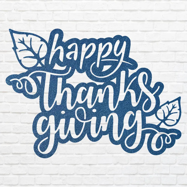 Happy Thanksgiving Metal Wall Art, Fall Thanksgiving Art, Laser Cut Happy Thanksgiving Sign, Autumn Wall Art, Thanksgiving Gift