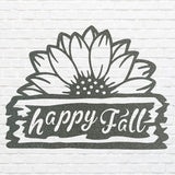 Happy Fall Metal Wall Art, Sunflower Metal Wall Art, Fall Home Decor, Laser Cut Happy Fall Sign, Autumn Wall Decor