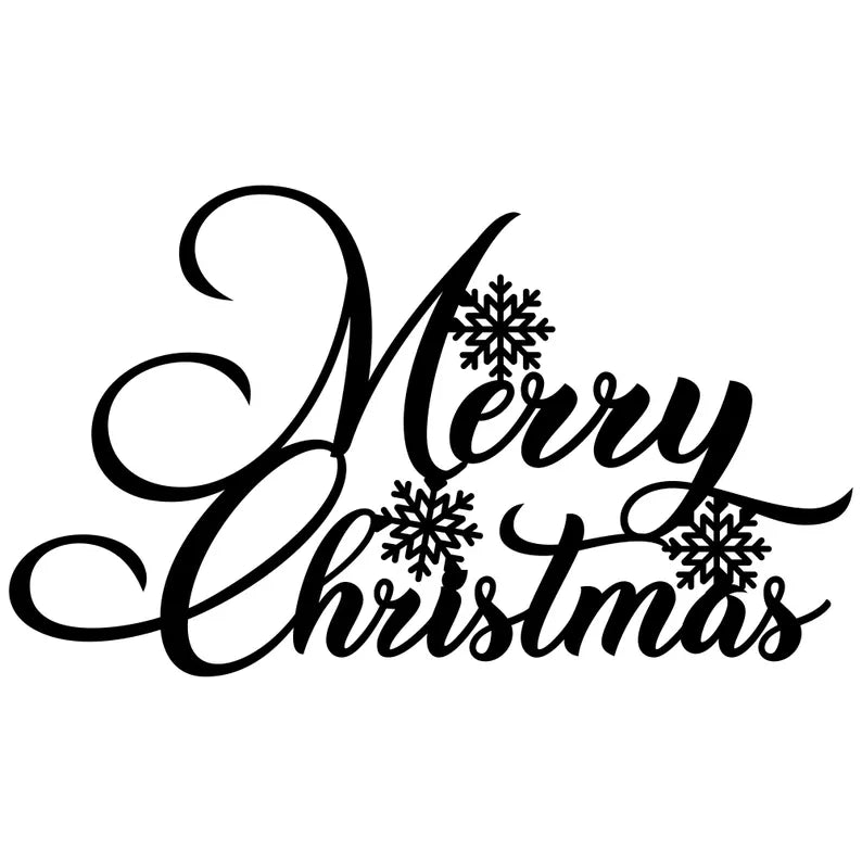 Merry Christmas Snowflake Metal Art, Winter Christmas Sign, Laser Cut Snowflake Metal Wall Art, Christmas Home Decor