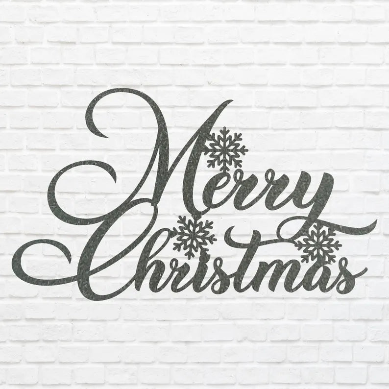 Merry Christmas Snowflake Metal Art, Winter Christmas Sign, Laser Cut Snowflake Metal Wall Art, Christmas Home Decor