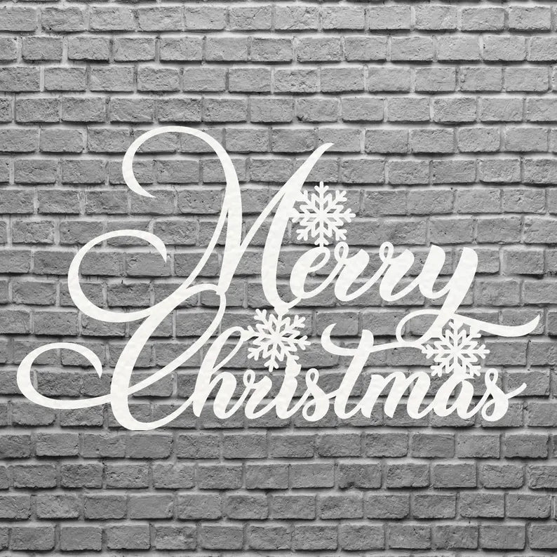 Merry Christmas Snowflake Metal Art, Winter Christmas Sign, Laser Cut Snowflake Metal Wall Art, Christmas Home Decor