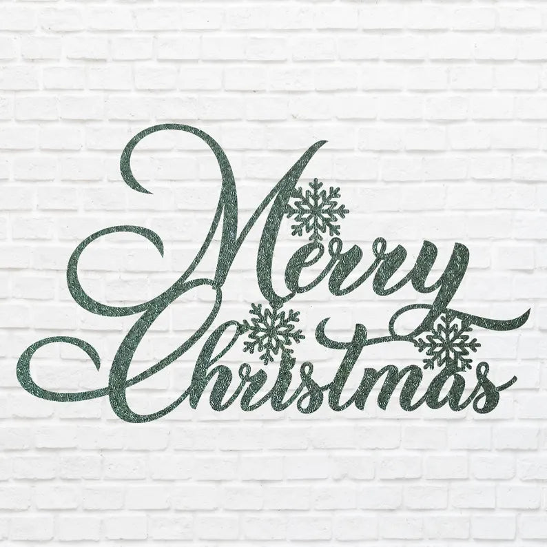 Merry Christmas Snowflake Metal Art, Winter Christmas Sign, Laser Cut Snowflake Metal Wall Art, Christmas Home Decor