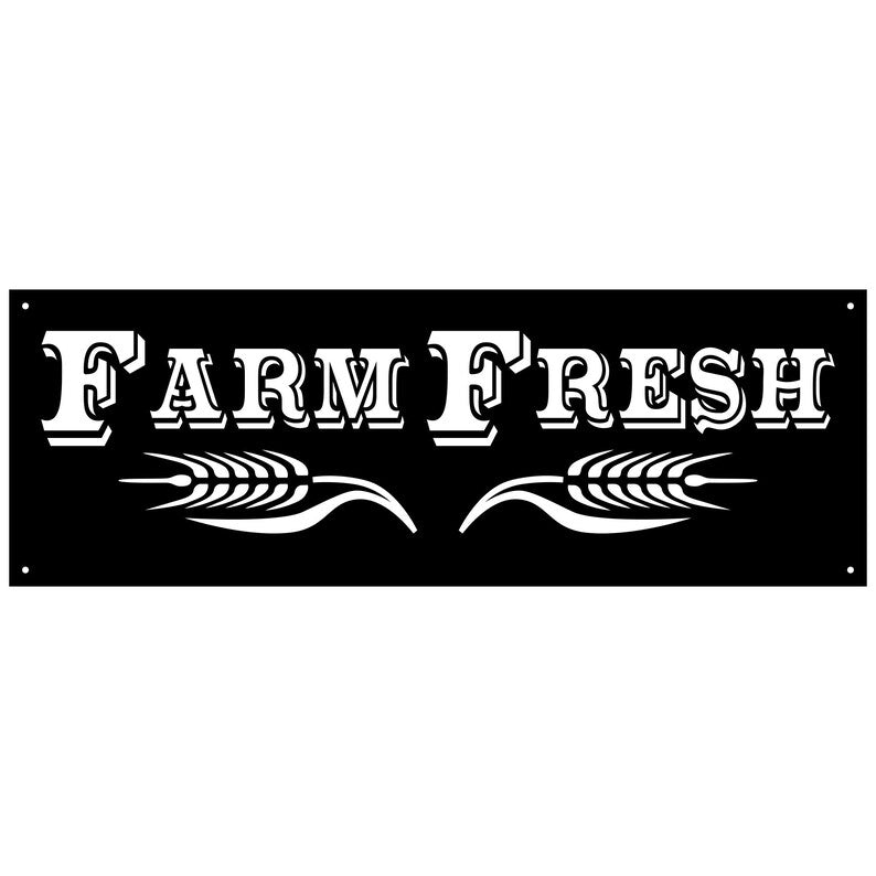 Farm FreshFarm Fresh Metal Wall Art, Metal Farm Sign, Laser Cut Farmhouse Wall Art, Outdoor Metal Wall Decor, Farm Kitchen Decor