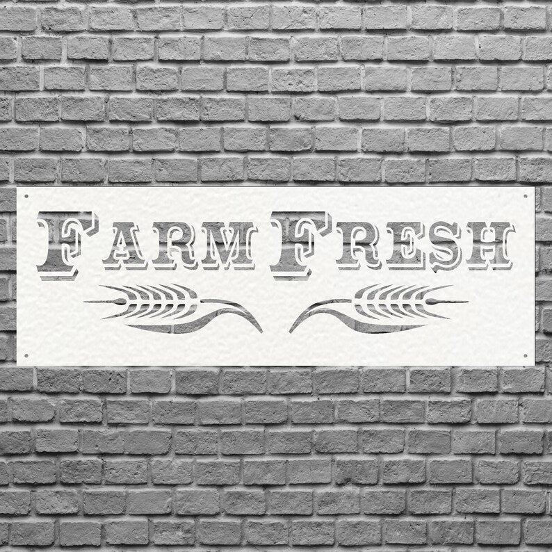 Farm FreshFarm Fresh Metal Wall Art, Metal Farm Sign, Laser Cut Farmhouse Wall Art, Outdoor Metal Wall Decor, Farm Kitchen Decor
