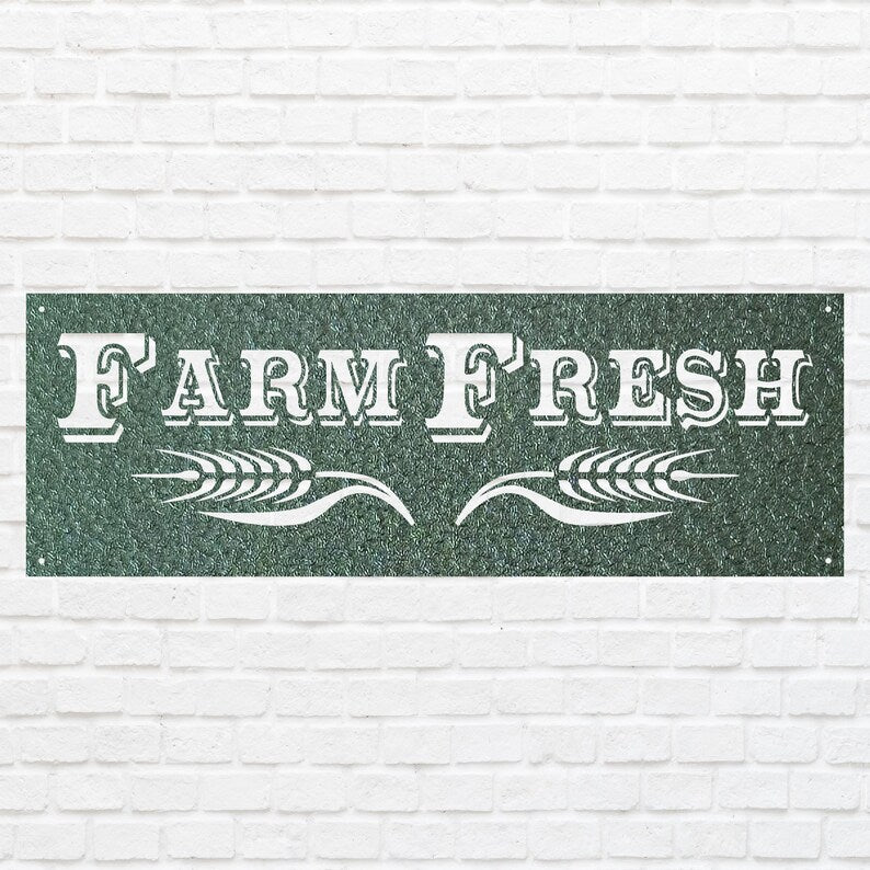 Farm FreshFarm Fresh Metal Wall Art, Metal Farm Sign, Laser Cut Farmhouse Wall Art, Outdoor Metal Wall Decor, Farm Kitchen Decor