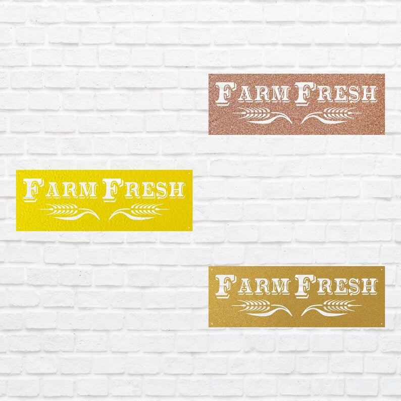 Farm FreshFarm Fresh Metal Wall Art, Metal Farm Sign, Laser Cut Farmhouse Wall Art, Outdoor Metal Wall Decor, Farm Kitchen Decor