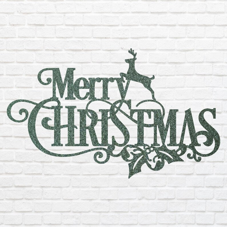 Merry Christmas Metal Art, Metal Christmas Sign, Laser Cut Metal Wall Art, Christmas Home Decor, Holiday Wall Art