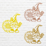 Gnome Metal Wall Art, Christmas Gnome Wall Art, Laser Cut Gnome Fall Holiday Decor, Sunflower Metal Sign, Gnome Decor