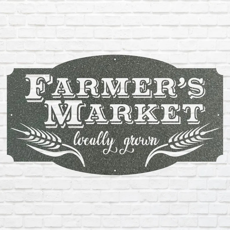 Farmers Market Metal Wall Art, Farmers Market Sign, Laser Cut Farmhouse Wall Art, Farmers Market Decor, Housewarming Gift