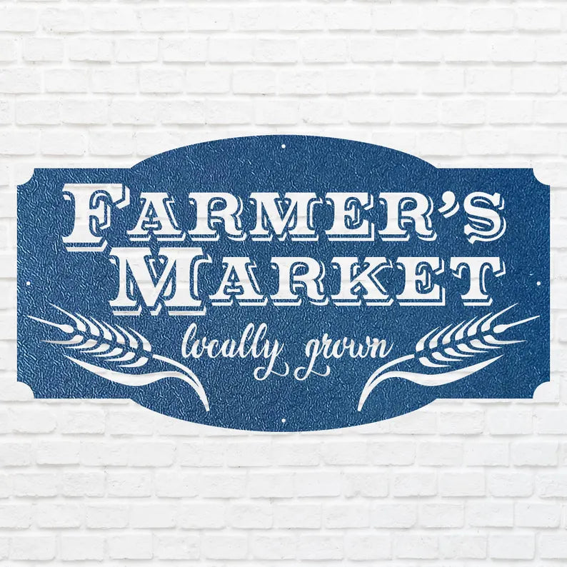 Farmers Market Metal Wall Art, Farmers Market Sign, Laser Cut Farmhouse Wall Art, Farmers Market Decor, Housewarming Gift
