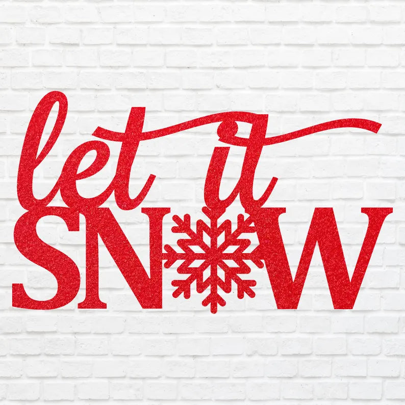 Let It Snow Metal Art, Snowflake Metal Artwork, Christmas Holiday Metal Wall Art, Metal Snowflake Decor, Metal Wall Decor