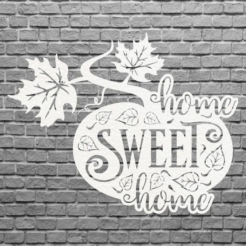 Home Sweet Home Metal Wall Art, Pumpkin Metal Wall Art, Laser Cut Home Sweet Home Sign, Metal Home Decor, Housewarming Gift