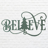 Believe Metal Wall Art, Believe Christmas Tree Wall Art, Laser Cut Believe Metal Sign, Believe Decor, Housewarming Gift