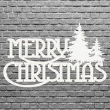 Merry Christmas Tree Metal Wall Art, Metal Christmas Sign, Laser Cut Metal Wall Art, Christmas Home Decor, Holiday Wall Art