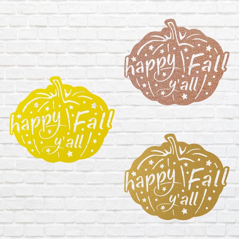 Happy Fall Yall Metal Wall Art, Pumpkin Metal Wall Art, Fall Home Decor, Laser Cut Happy Fall Yall Sign, Housewarming Gift