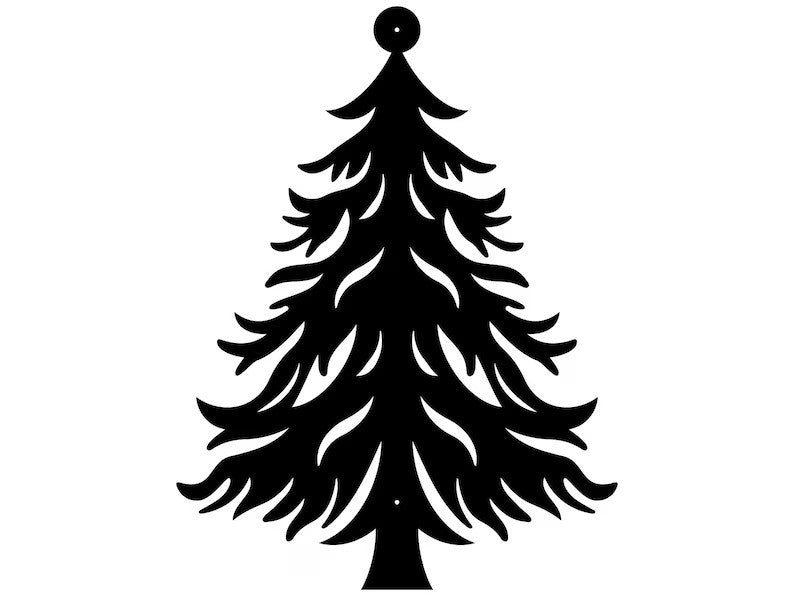 Christmas Metal Tree Wall Art, Holiday Wall Art, Christmas Tree Metal Artwork, Xmas Wall Decor, Laser Cut Metal Sign, Above Bed Art