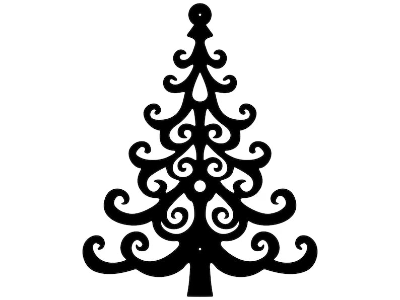 Metal Christmas Tree Art, Holiday Wall Art, Christmas Tree Decor, Metal Wall Hanging, Christmas Wall Decor, Laser Cut Metal Sign