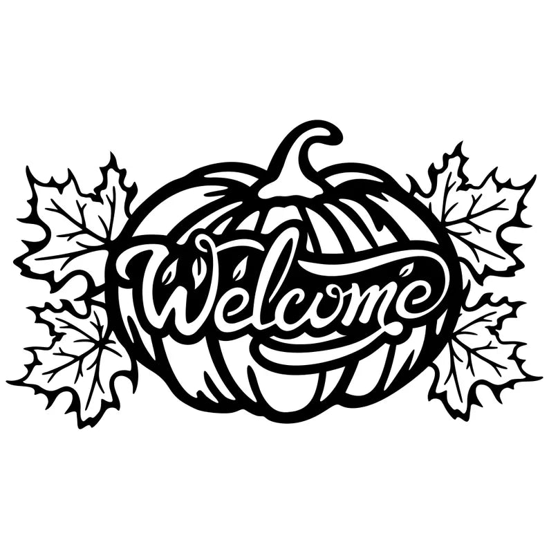 Welcome Metal Art, Welcome Fall Metal Wall Art, Pumpkin Metal Wall Decor, Laser Cut Welcome Home Sign, Welcome Decor