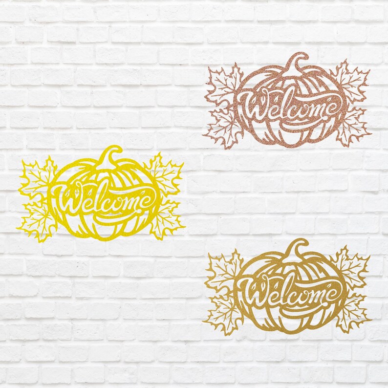 Welcome Metal Art, Welcome Fall Metal Wall Art, Pumpkin Metal Wall Decor, Laser Cut Welcome Home Sign, Welcome Decor