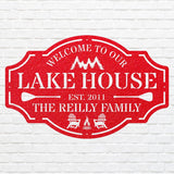 Lake House Metal Wall Art, Welcome To The Lake Laser Cut Metal Sign, Metal Address Sign, Lake Front Home Sign, Metal Wall Decor