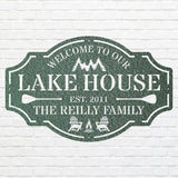 Lake House Metal Wall Art, Welcome To The Lake Laser Cut Metal Sign, Metal Address Sign, Lake Front Home Sign, Metal Wall Decor