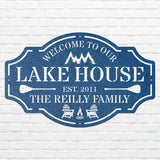 Lake House Metal Wall Art, Welcome To The Lake Laser Cut Metal Sign, Metal Address Sign, Lake Front Home Sign, Metal Wall Decor