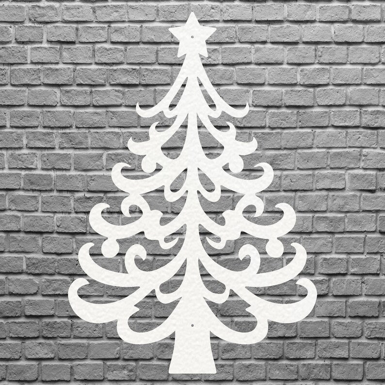 Christmas Tree Metal Wall Art, Holiday Wall Art, Christmas Tree Decor, Metal Wall Hanging, Christmas Wall Decor, Laser Cut Metal Sign