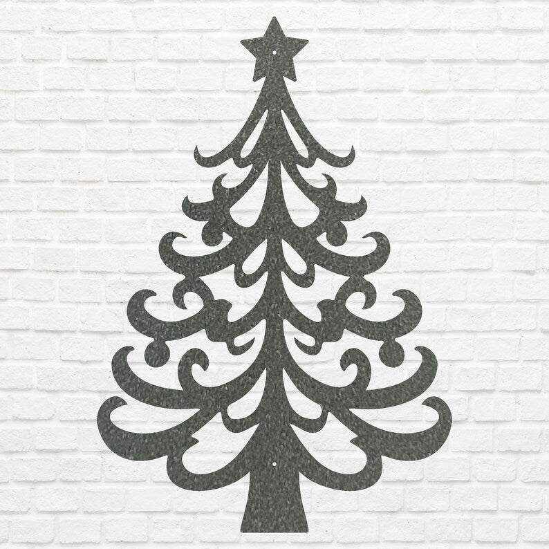 Christmas Tree Metal Wall Art, Holiday Wall Art, Christmas Tree Decor, Metal Wall Hanging, Christmas Wall Decor, Laser Cut Metal Sign