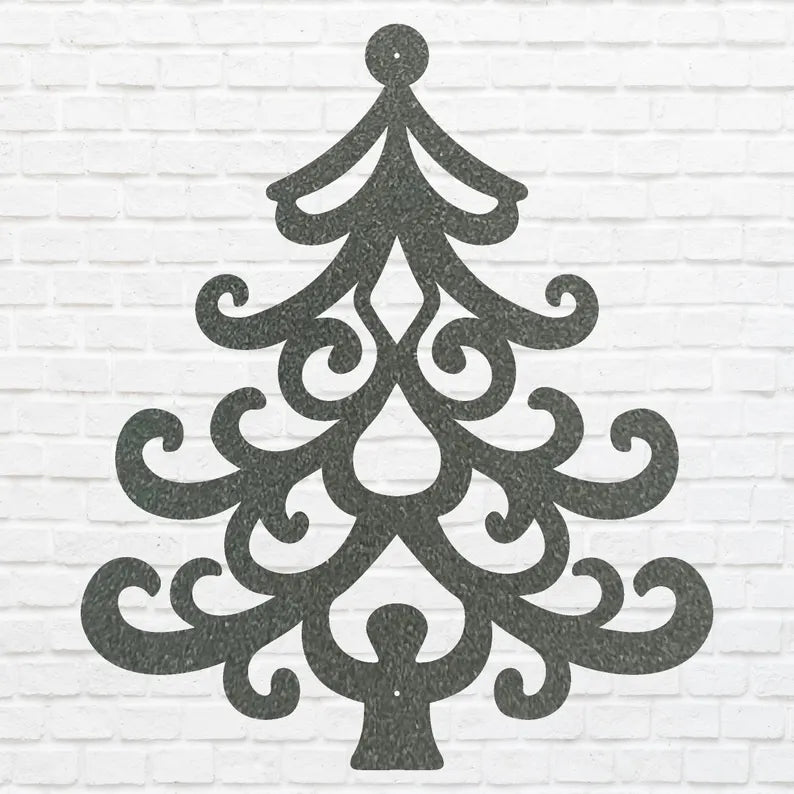 Christmas Tree Decor Metal Art, Metal Wall Hanging, Laser Cut Metal Sign, Holiday Wall Art, Christmas Tree Decor, Christmas Wall Decor
