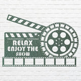 Movie Theatre Metal Wall Art, Cinema Film Wall Art, Relax Enjoy The Show Laser Cut Custom Metal Artwork, Movie Lover Gift