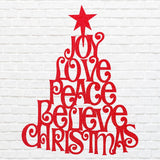 Christmas Quote Tree Art, Merry Christmas Present Decor, Metal Wall Art, Quote Wall Art, Metal Tree Wall Art