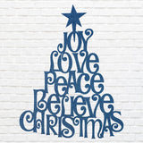 Christmas Quote Tree Art, Merry Christmas Present Decor, Metal Wall Art, Quote Wall Art, Metal Tree Wall Art