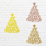 Christmas Quote Tree Art, Merry Christmas Present Decor, Metal Wall Art, Quote Wall Art, Metal Tree Wall Art