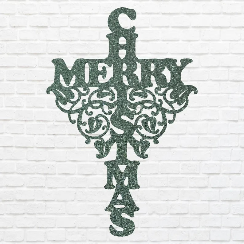 Merry Christmas Present Art, Christmas Decoration Art, Christmas Metal Art, Seasonal Metal Christmas Art, Metal Decor Wall Decor