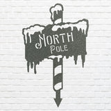 North Pole Art, Metal North Pole Sign, Large Metal Wall Art, Christmas Metal Art, Merry Christmas Seasonal Decor