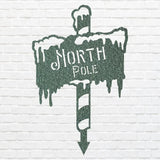 North Pole Art, Metal North Pole Sign, Large Metal Wall Art, Christmas Metal Art, Merry Christmas Seasonal Decor