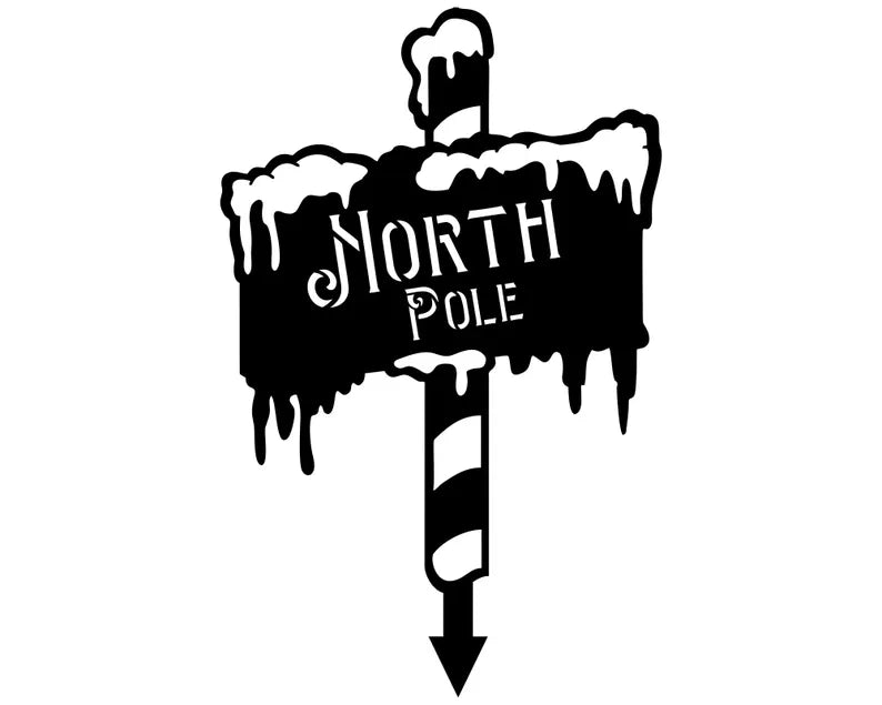 North Pole Art, Metal North Pole Sign, Large Metal Wall Art, Christmas Metal Art, Merry Christmas Seasonal Decor