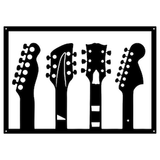 Metal Guitar Wall Art, Black Metal Above Bed Decor