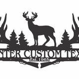Laser Cut Deer Wall Art, Deer Antlers Custom Metal Sign,
