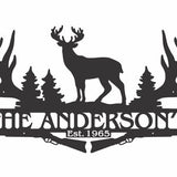 Laser Cut Deer Wall Art, Deer Antlers Custom Metal Sign,