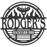 Metal Backyard BBQ Sign, Laser Cut Personalized Bbq Kitchen Wall Decor
